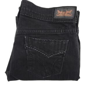 LEVI'S 505 Black Tab Black Patch Straight Leg Zip Fly Jeans - Size 6M